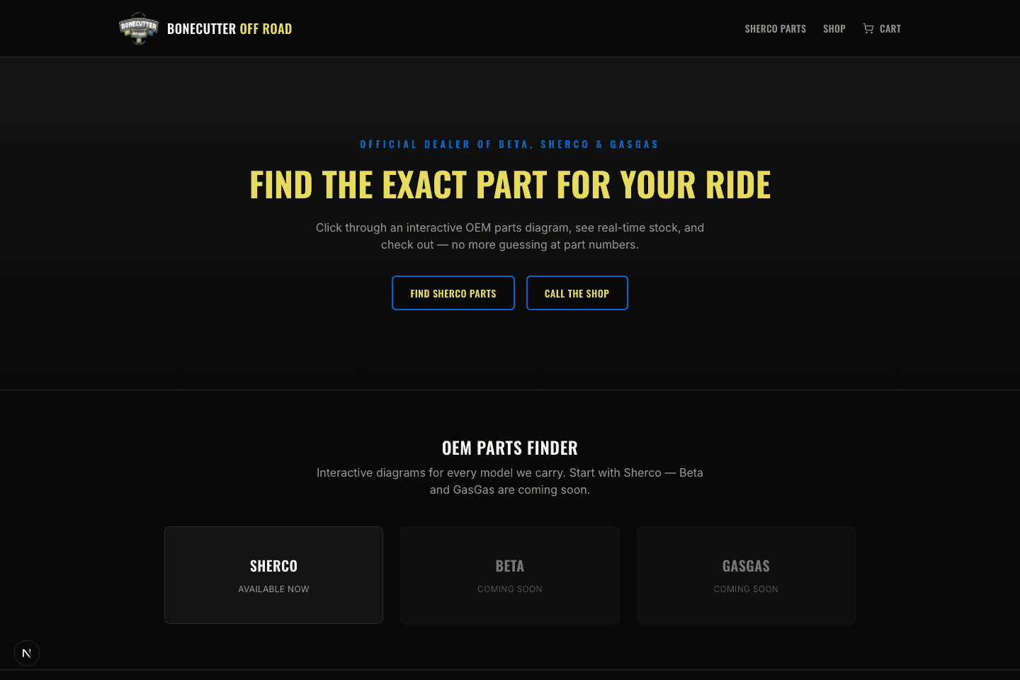 Bonecutter Off Road website
